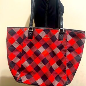 Vera Bradley Buffalo Check Red/Black Ella Tote. Good condition
